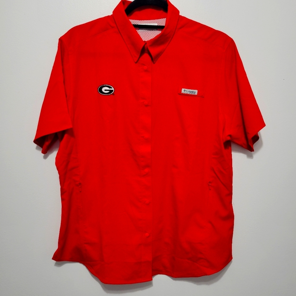 Georgia Bulldogs Chiliwear Fishing Ventilated Outdoors NCAA Red Shirt size large
